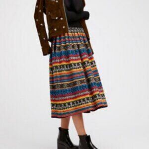 Mes Demoiselles Paris NWOT Mohair Angora Blend Multi Colour Maxi Skirt Size 2